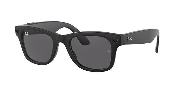 RAY-BAN STORIES WAYFARER MATTE BLACK DARK GREY LENSES2